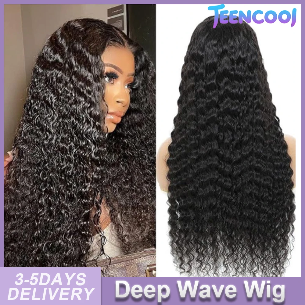 

Brazilian Deep Wave 13x4 13x6 Hd Lace Frontal Wigs Human Hair 360 Transparent Lace Front Wig Curly Human Hair Wigs 180% Density
