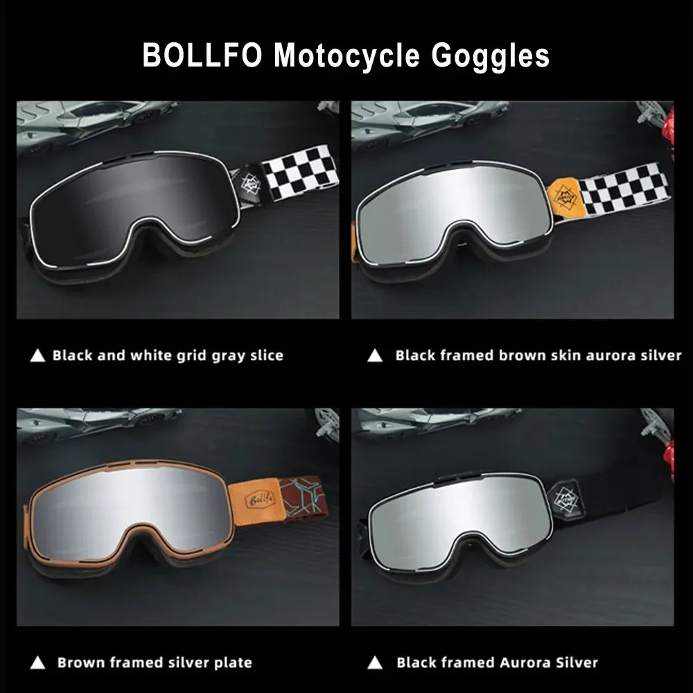 Vintage Motorcycle Goggles Motocross Helmet Glasses UV Protection Cycling Protective Goggles Racing Outdoor Riding Sunglasses