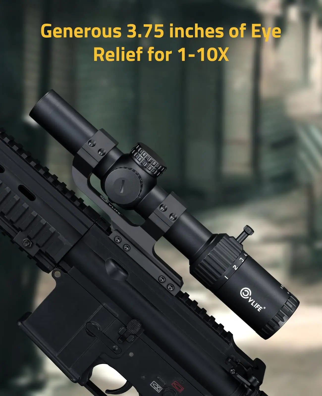 

1-10x24 LPVO Riflescope Optical Sights with 30mm Cantilever Mount Illuminated BDC with Generous Eye Relief Rifle Scope