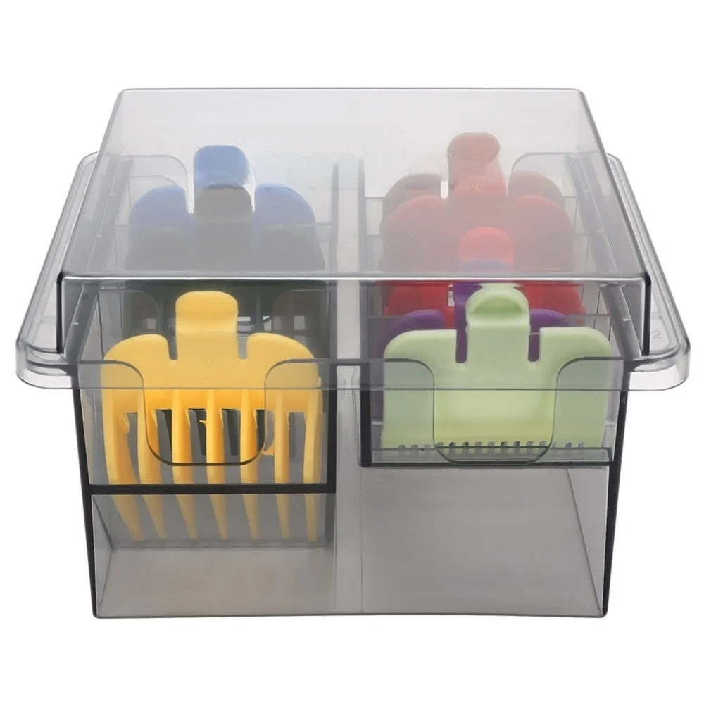 

Универсальная коробка для хранения машинки для стрижки волос, 8 сеток, пластиковая стойка для хранения расчески ограниченного положения, профессиональная стрижка