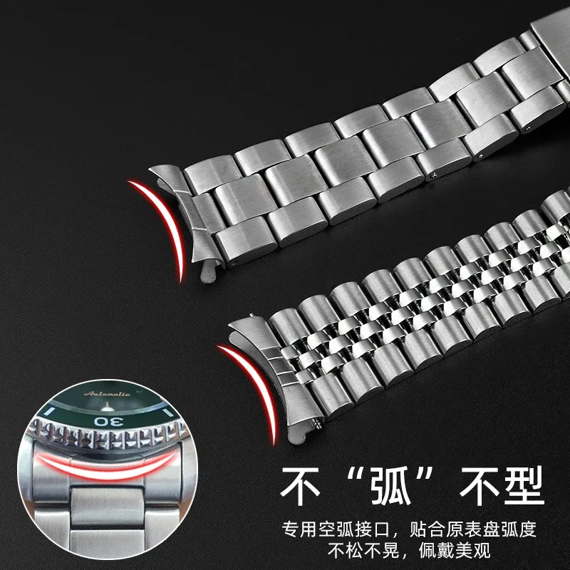 Stainless Steel Strap for Seiko No. 5 SKX007 skx009 Watch 20 22mm Curved Bracelet for Oyster SSK003 for Jubilee Curved Bracelet image 2