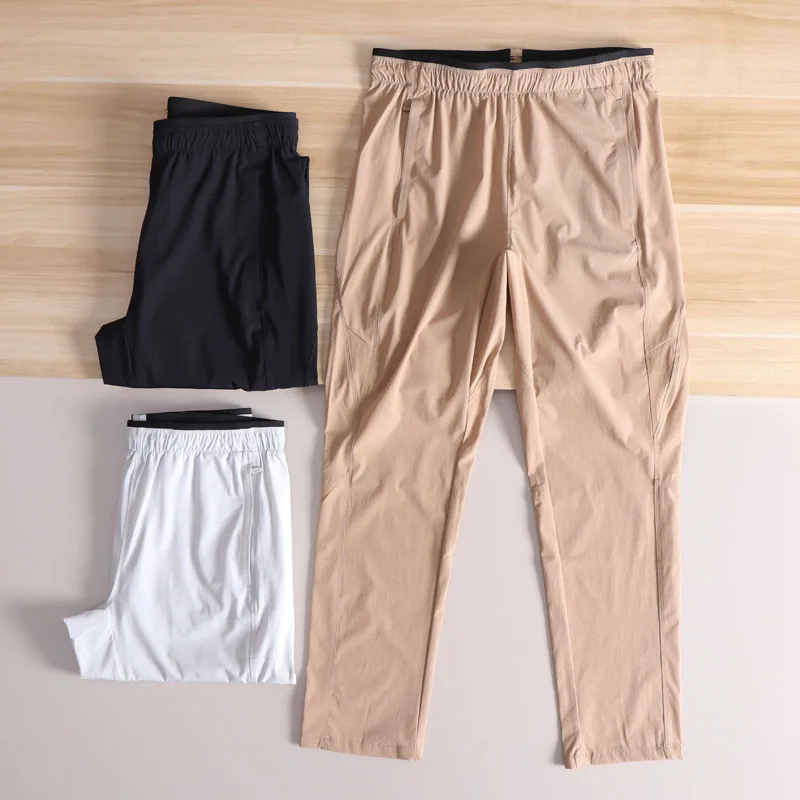 

Ultra-Light Ice Silk Cool Feeling Men's Elastic Qui-Dry Breathable Thin Outdoor Straight Leg Sport Casual Pants Long Trousers