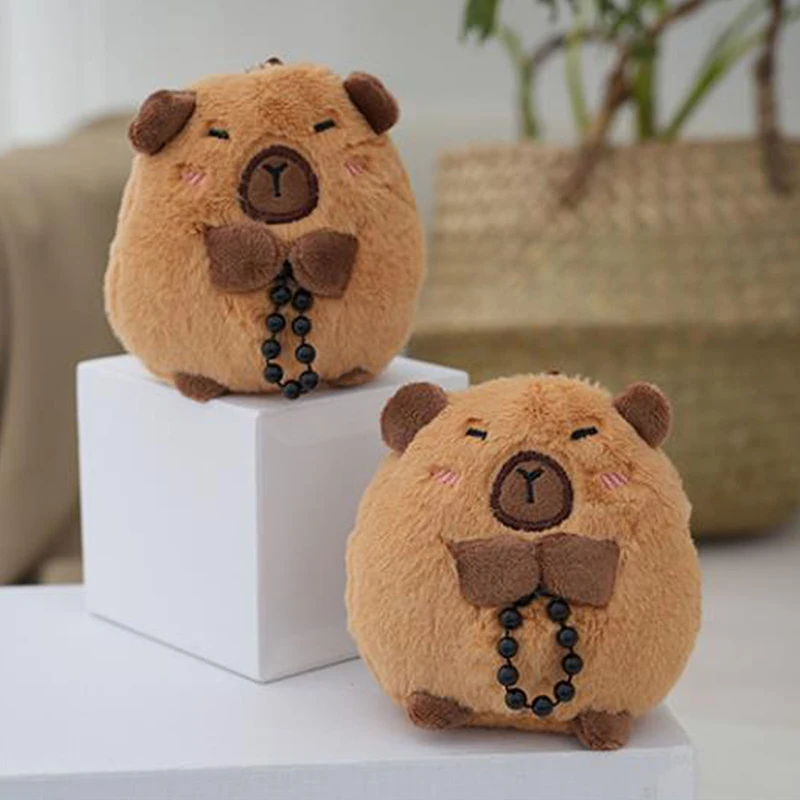 Cute Cartoon Capybara Pendant Plush Toy Doll Bag Hanging Ornaments Desktop Doll Ornaments Car Pendant Cute Kapila Keychain Doll