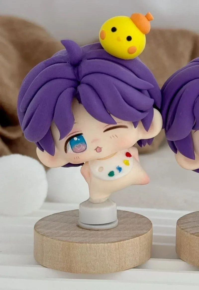 Anime Love and Deepspace Sylus Zayne Rafayel Xavier Q-Version Cartoon Rotatable Handmade Model Handcrafted Garage Kits Gift