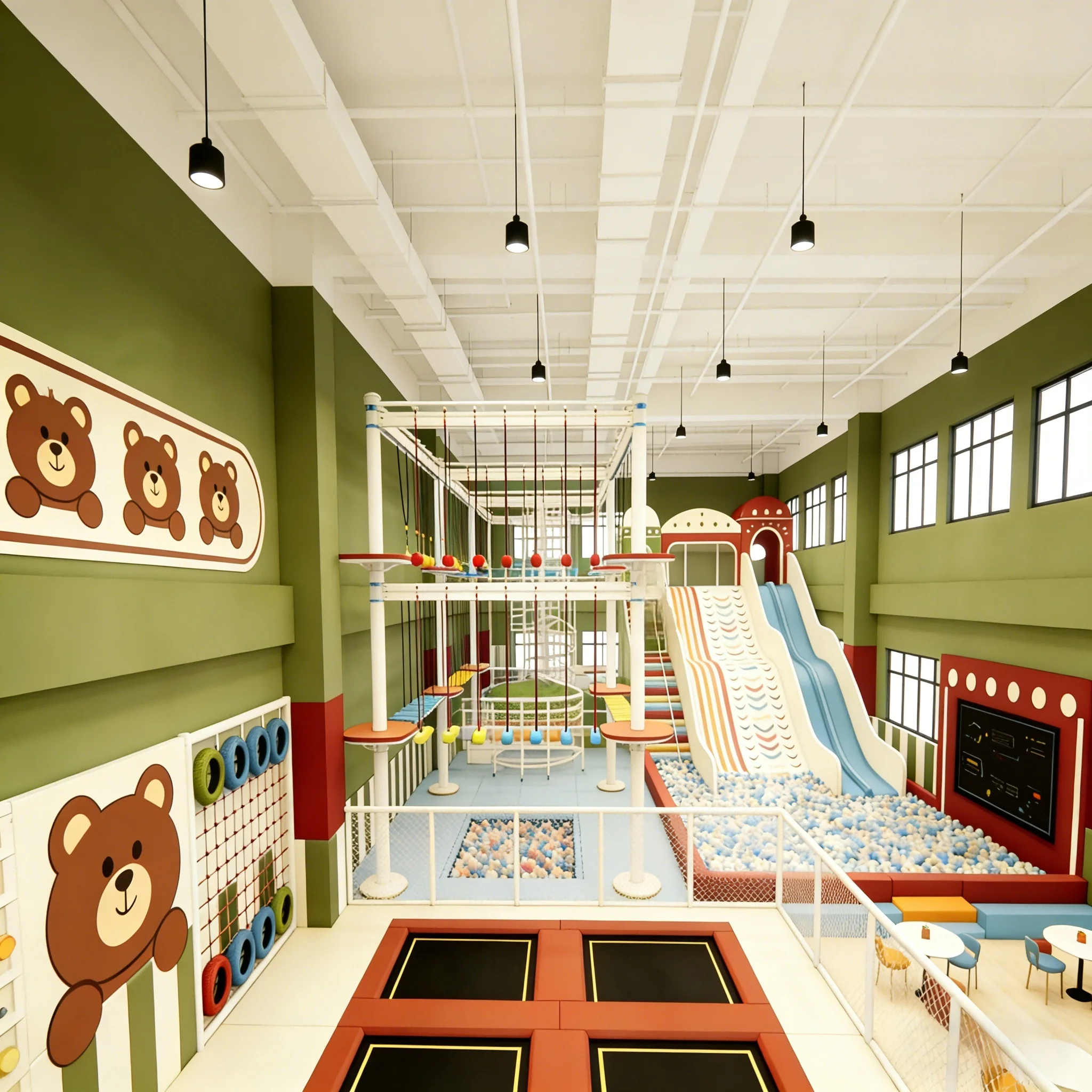 Indoor Playground for Kids, Commercial Creative Sports Play Area with Slide, Large Children's Playset, Custom Design Available