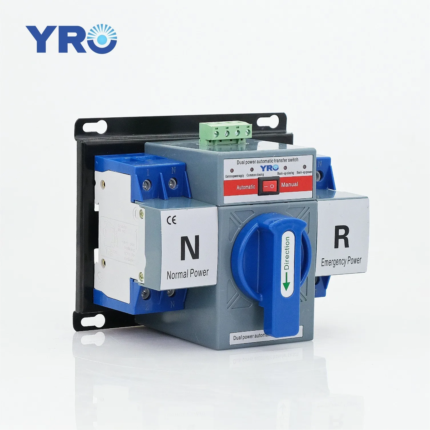 YRO Dual power automatic switching AC ATS 2P 4P 230V 400V 63A CB class YRQ2CB-63