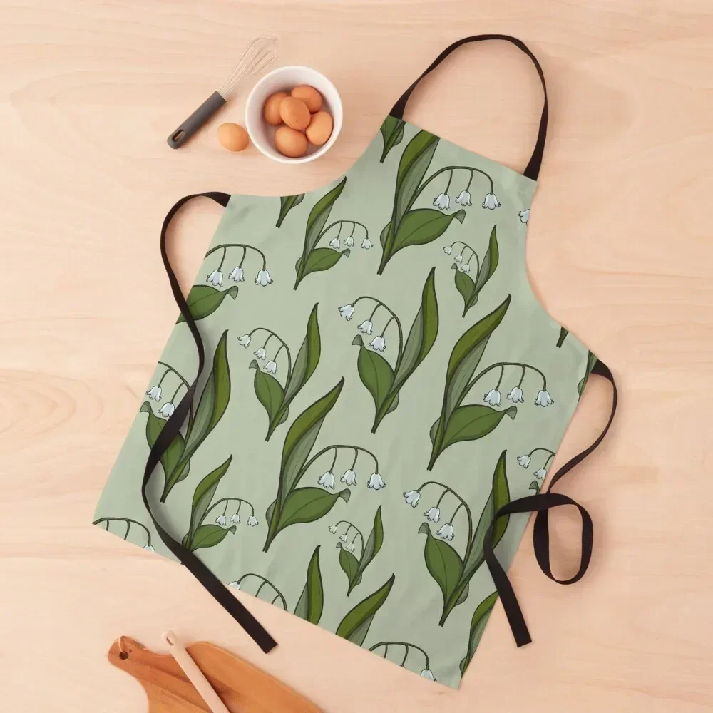 

Lily of the valley flower pattern Apron Korean Home Utensils Kitchen Kawaii Accessories Kids Apron