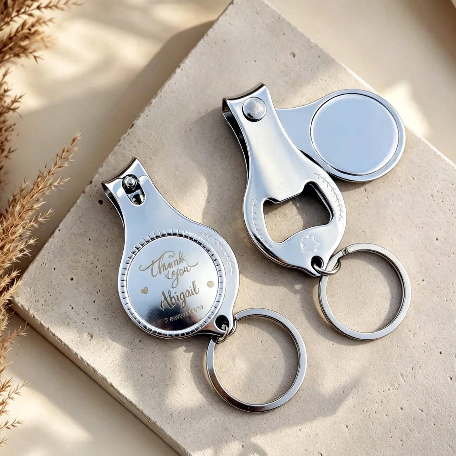Personalized Beer Opener and Nail Clippers, Custom Gift, Wedding, Birthday, Baptism, First Communion, Anniversary, Celebration,