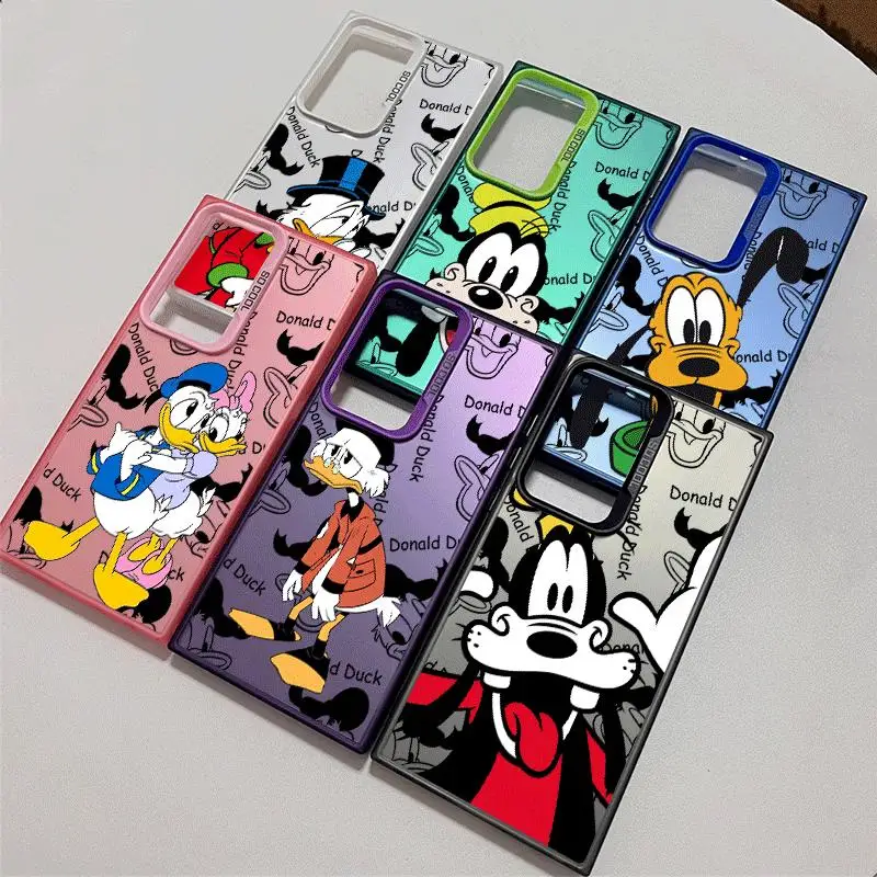 Cartoon Goofy Pluto Phone Case For Samsung S24 S22 S21 Plus Ultra S23 S20 FE Note 20 Hard Matte Shell Protective Cover Fundas