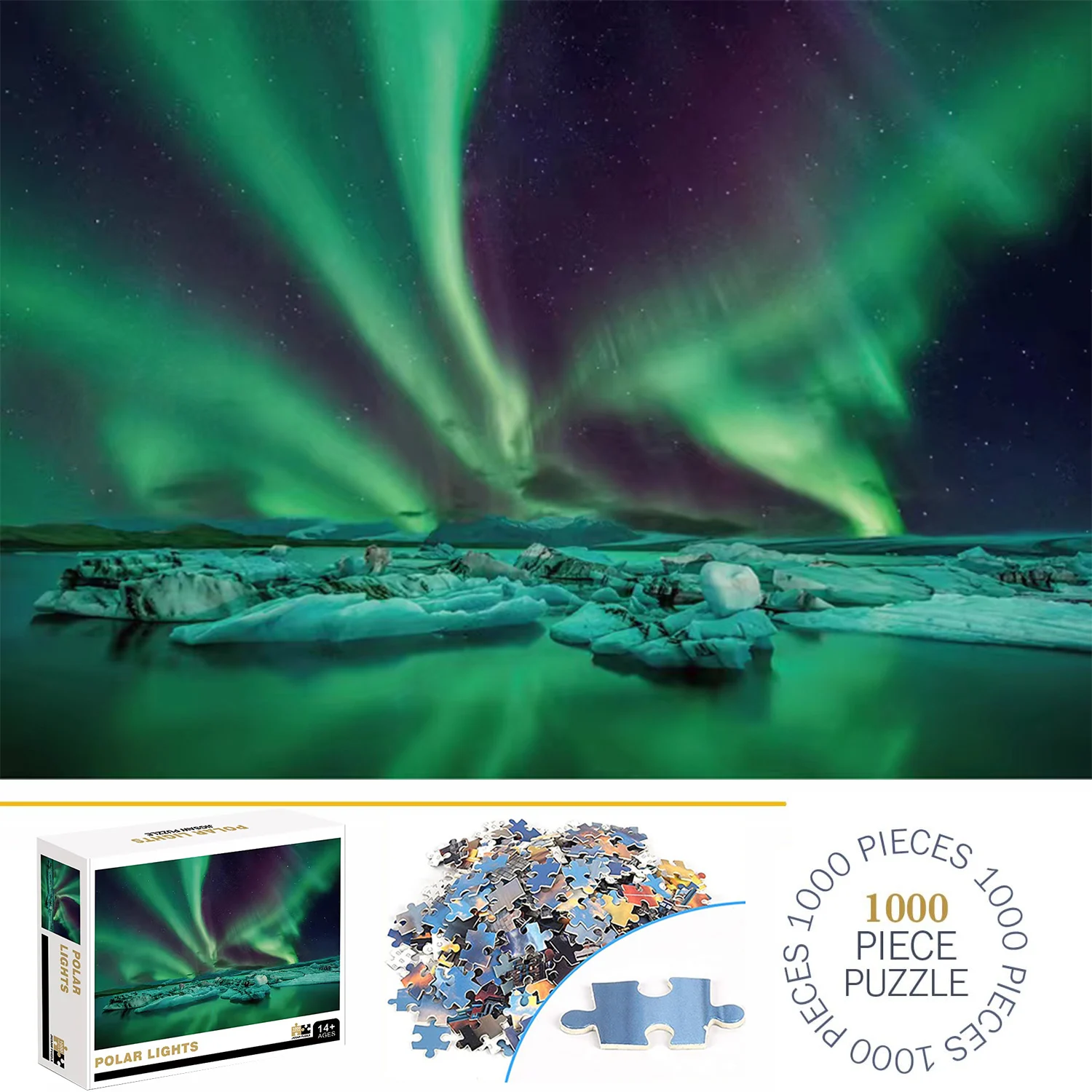 1000 Stuks Polar Lights Legpuzzels voor Volwassenen Home Decor Games Family Fun Vloerpuzzels Educatief Speelgoed voor Kinderen