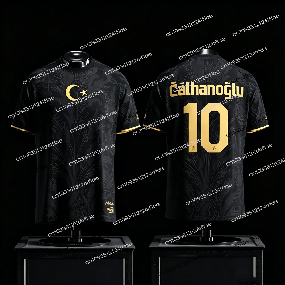 2026 New Men's Turkish Football Jersey, Casual and Quick-Drying, Suitable for Outdoor Sports, Plus Size Crew Neck Short Sleeve