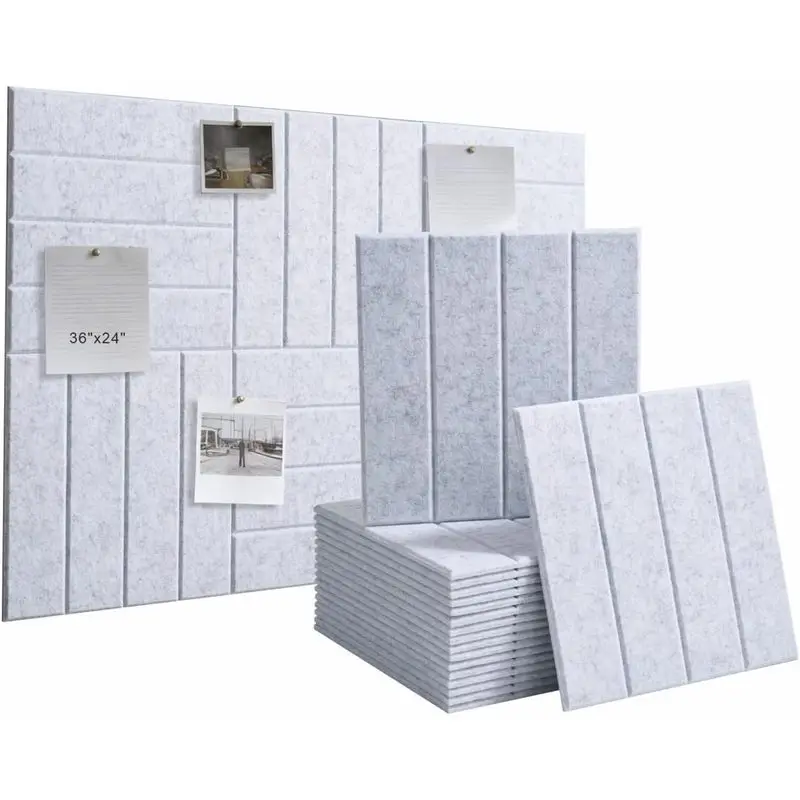 Felt Cork Tiles Bulletin Note Pin Boards 30x30cm Soundproof Pads Acoustic Wall Panel Decoration for Home Ceiling Decor Paneling