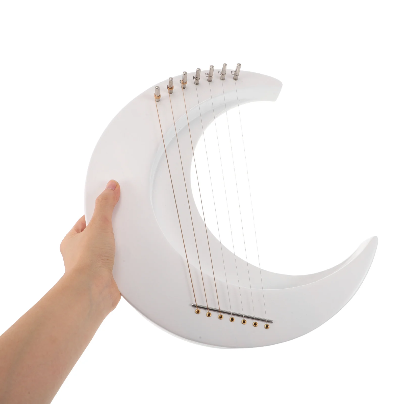 

Moon Lyre Harp 7 String Wooden Crescent Shaped Instrument Home Travel Music Practice Beginner Friendly Lyre Harp Music Lovers