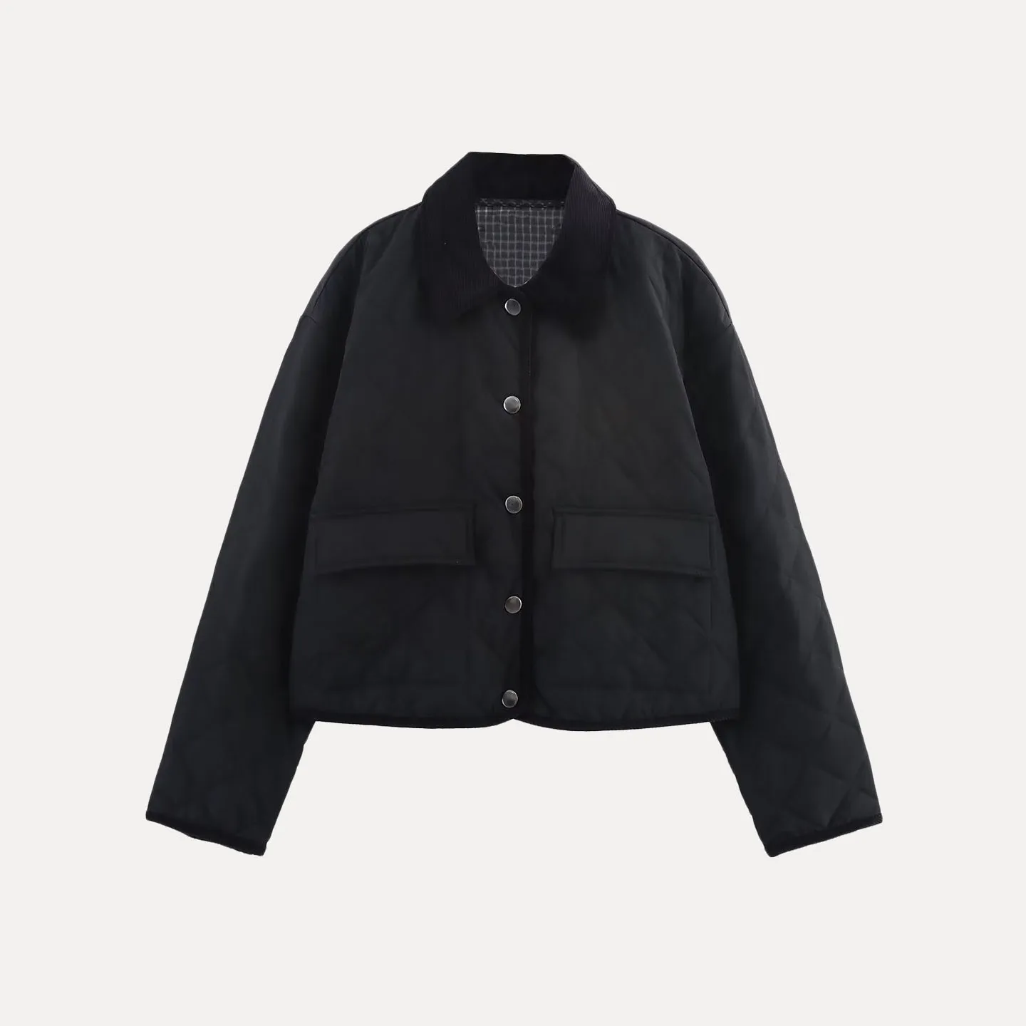 

Женское стеганое нейлоновое пальто с воротником-стойкой, повседневное пальто со стойкой, осеннее новое поступление, легкое пальто на пуговицах