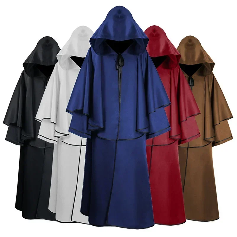 

Medieval Hooded Cloak Monk Robe Cloak Wizard Death Cape