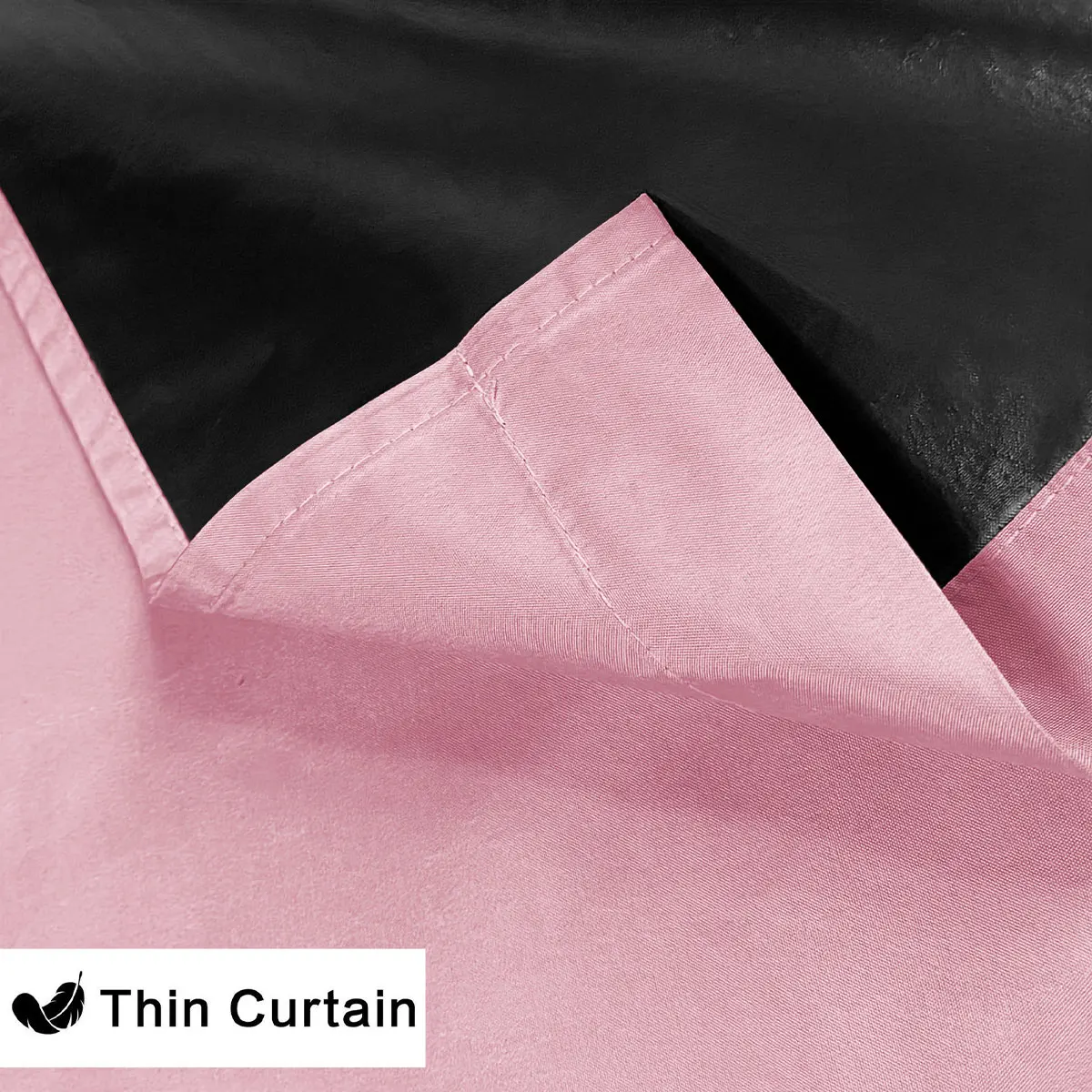1Pc Rod Pocket Pink Blackout Door Curtain, Cream INS Style, Black Liner Thermal Privacy Doorway Curtain for Bedroom Balcony