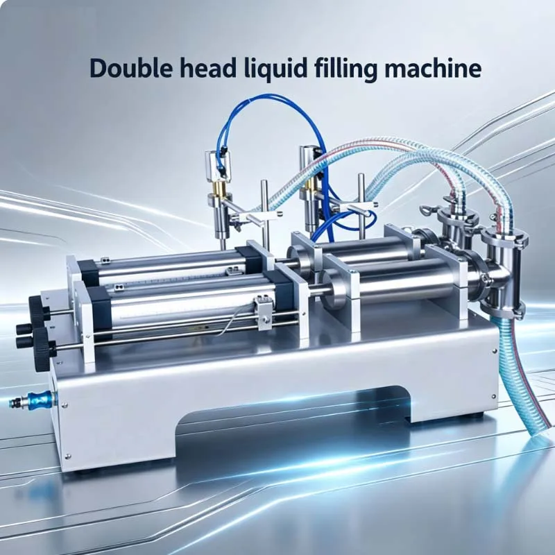 

Electric Double Head Beverage Oil Water Liquid Filling Machine Coca Cola Beverage Packaging Machine