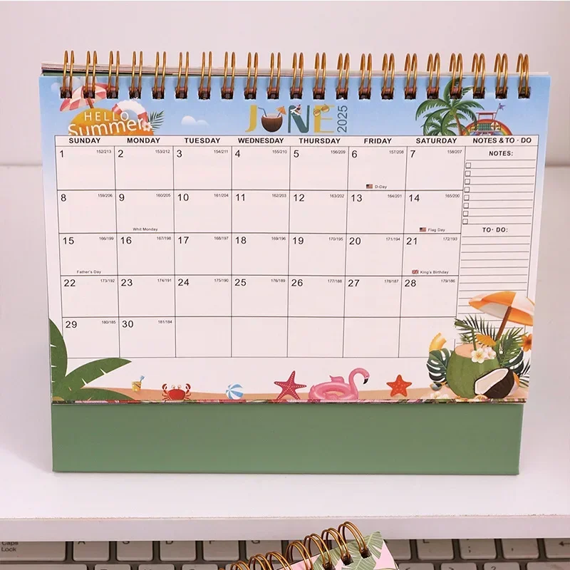 NEW Color Desk Calendar 2025 Desktop, All English Desktop Calendar Office Memo and Message Notebook Desk Stationery Agenda 2025