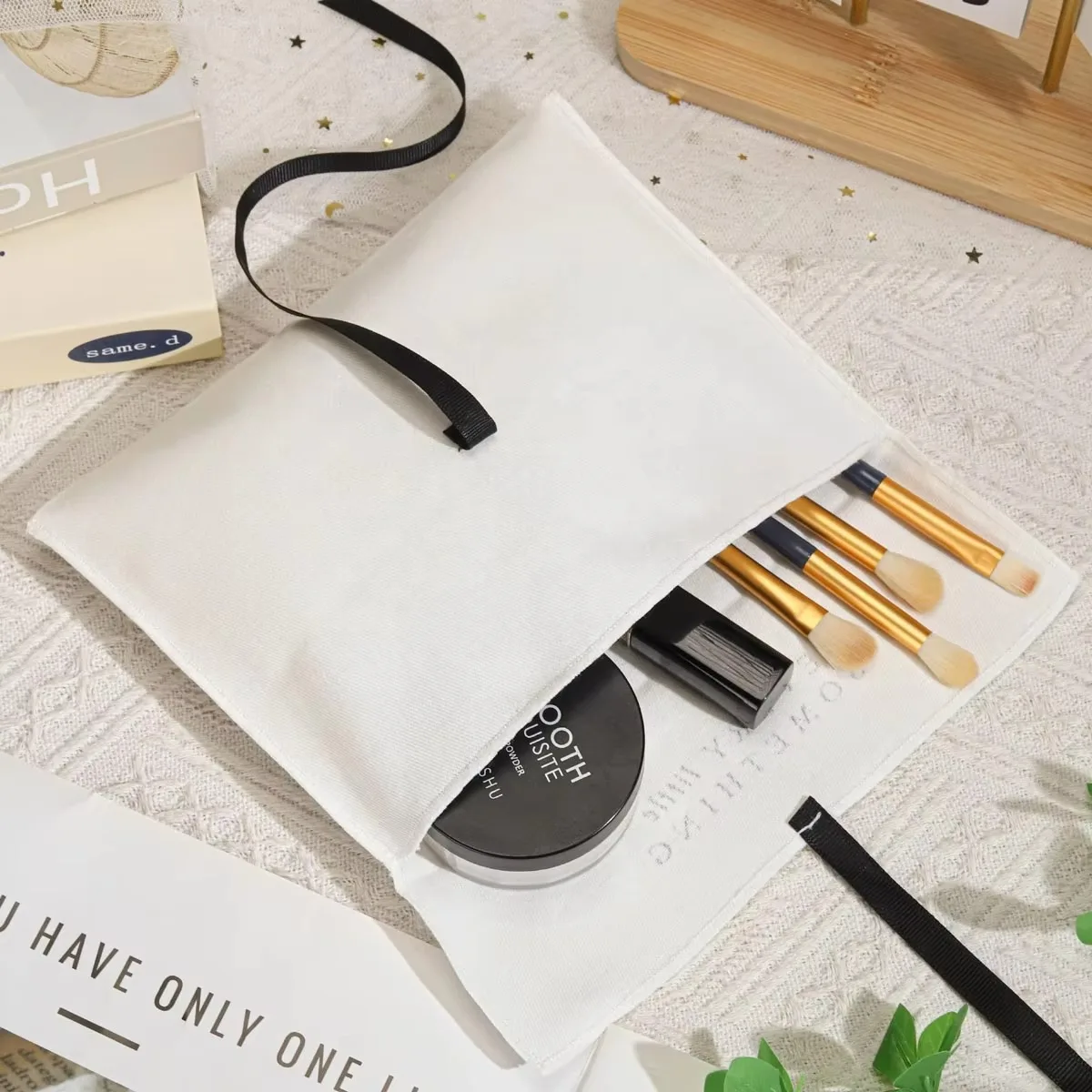 Custom Organic Cotton Twill Envelope Dust Bag for Packing Pouch Luxury Printed Logo Muslin Cotton Gift Hair Handbag Dust Bag