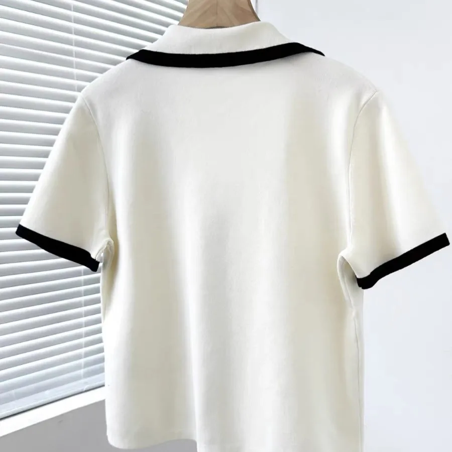 Verão coreano elegante camisola cardigan feminino manga curta único breasted topos malhas elegante moda vintage senhoras jumpers