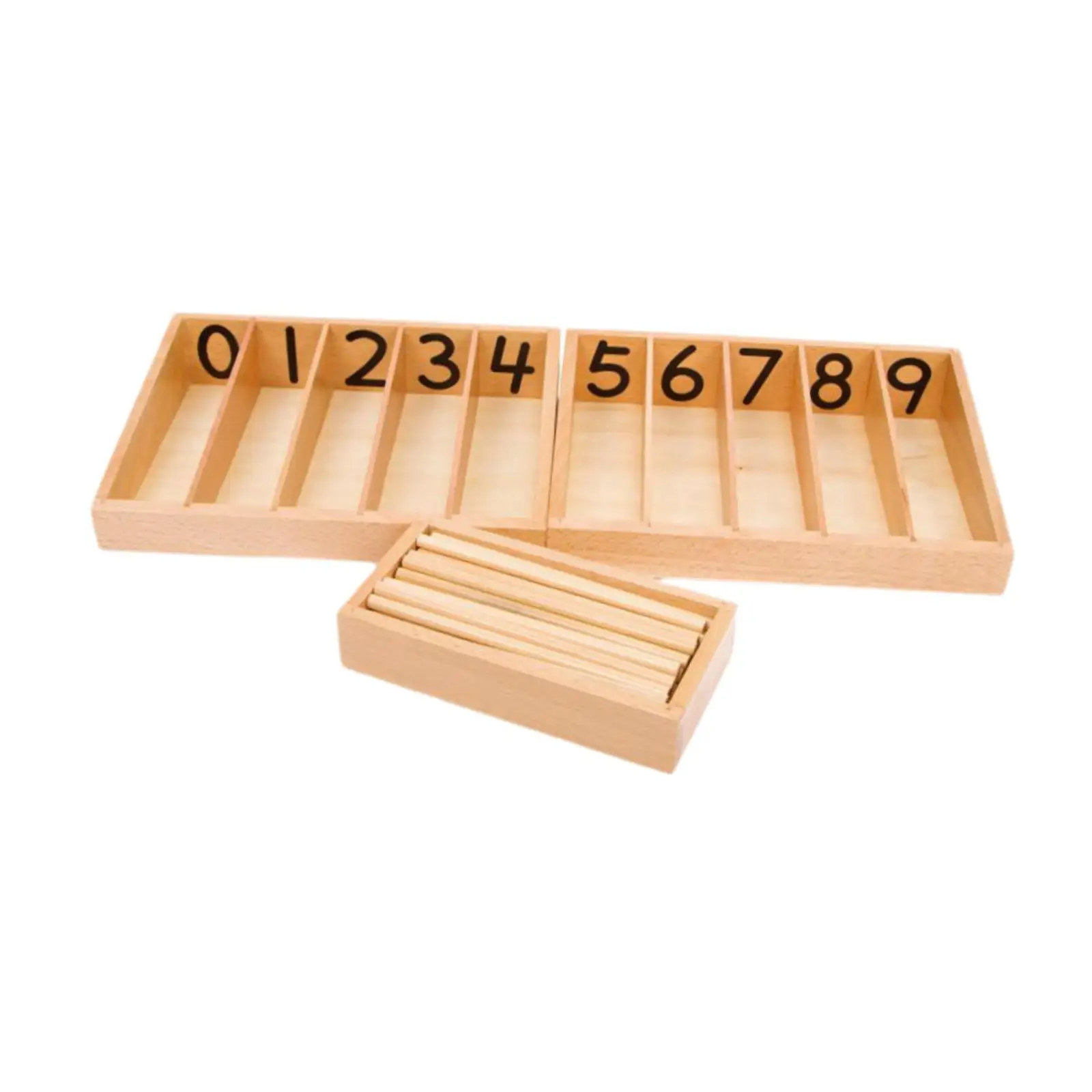 Montessori Spindle Box Wooden Toy Preschool Tool Counting Sticks Teaching Aids Math Teaching Toy for Toddlers Kids Boys Girls