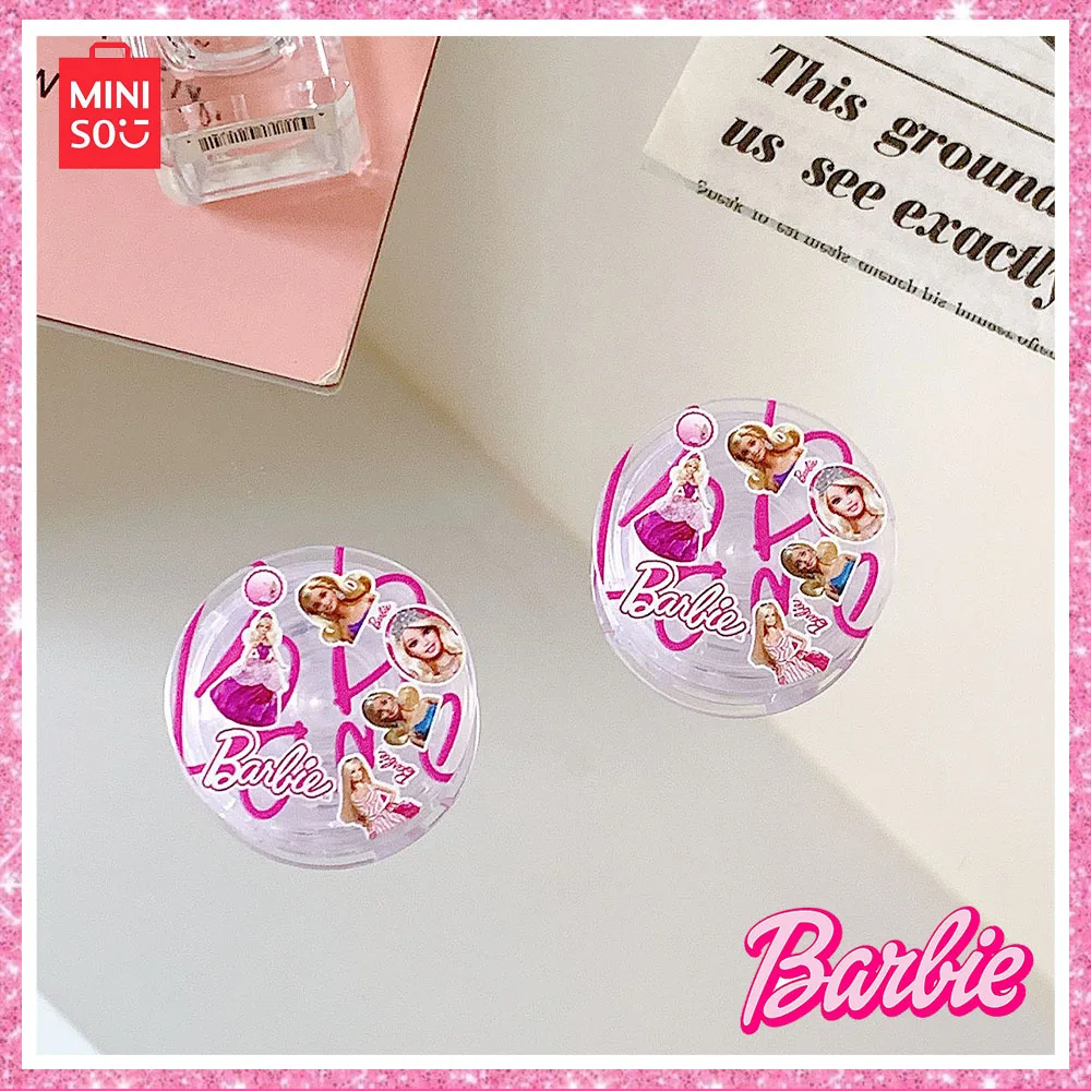 Miniso Barbie Cartoon Ins Spice Girl Cell Phone Air Bag Stand Foldable Stretchable Paste Women Gift Bracket Holder Pink Cute