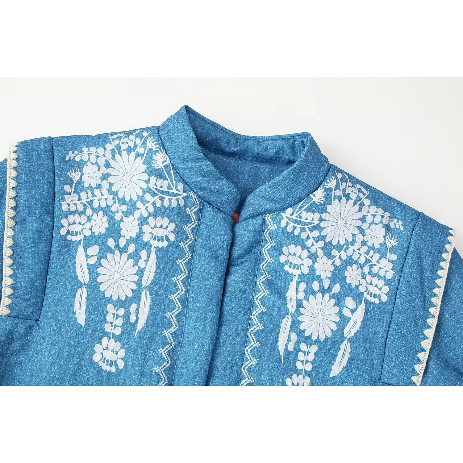 جاكيت نسائي جديد للخريف من القطن بتصميم دينيم مطبوع أنيق ولون جينز، معطف فضفاض من البوليستر للسيدات من JNLEAOG