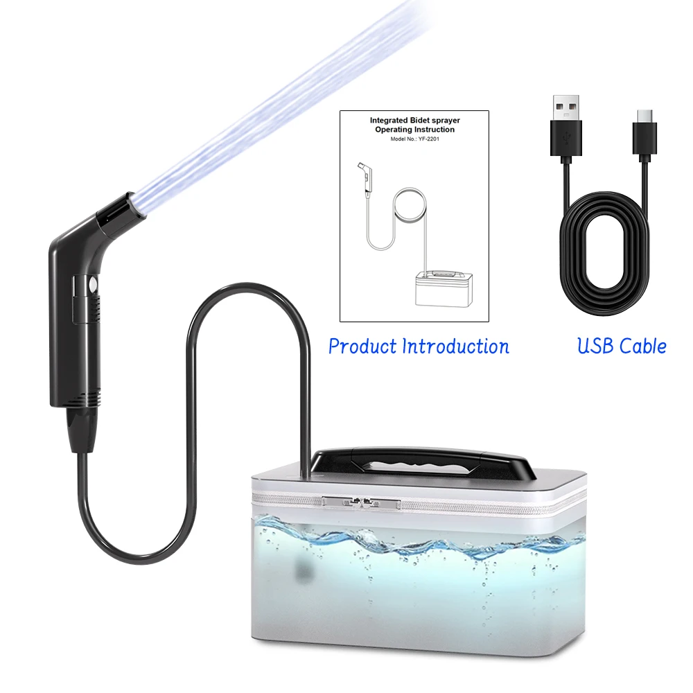 Wower Draagbare Elektrische Bidet voor Persoonlijke Hygiëne Reiniging 2.3L Shattaf Oplaadbare Reizen Camping Bidet Douche Sproeier - afbeelding 1