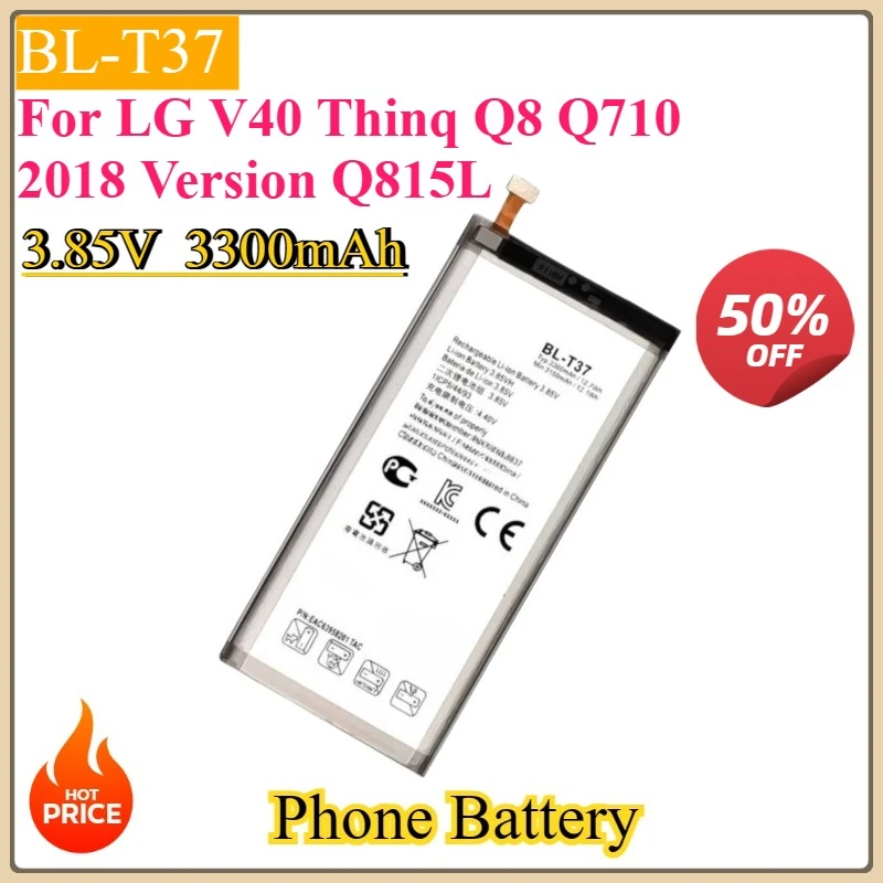 

New BL-T37 Replacement Mobile Phone Battery 3.85V 3300mAh for LG V40 Thinq Q8 Q710 2018 Version Q815L Li-Polymer