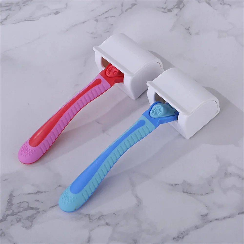 Dustproof Shaving Plastic Razor Holder Box suction cup Men Shaver storage Shelf Wall Mounted Bathroom Set Razor Cap Shaver Rack