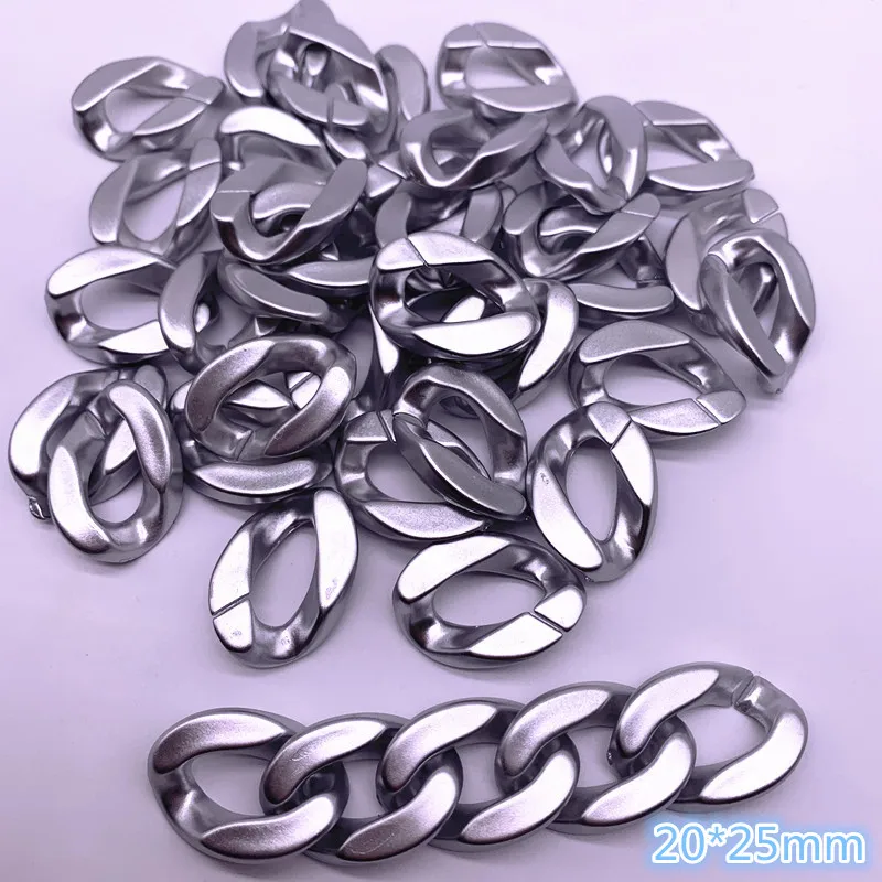 New 20pcs 12*15/13*16/15*20/20*25mm Acrylic Twisted Chains Assembled Parts Beads Diy Jewelry Findings Accessories