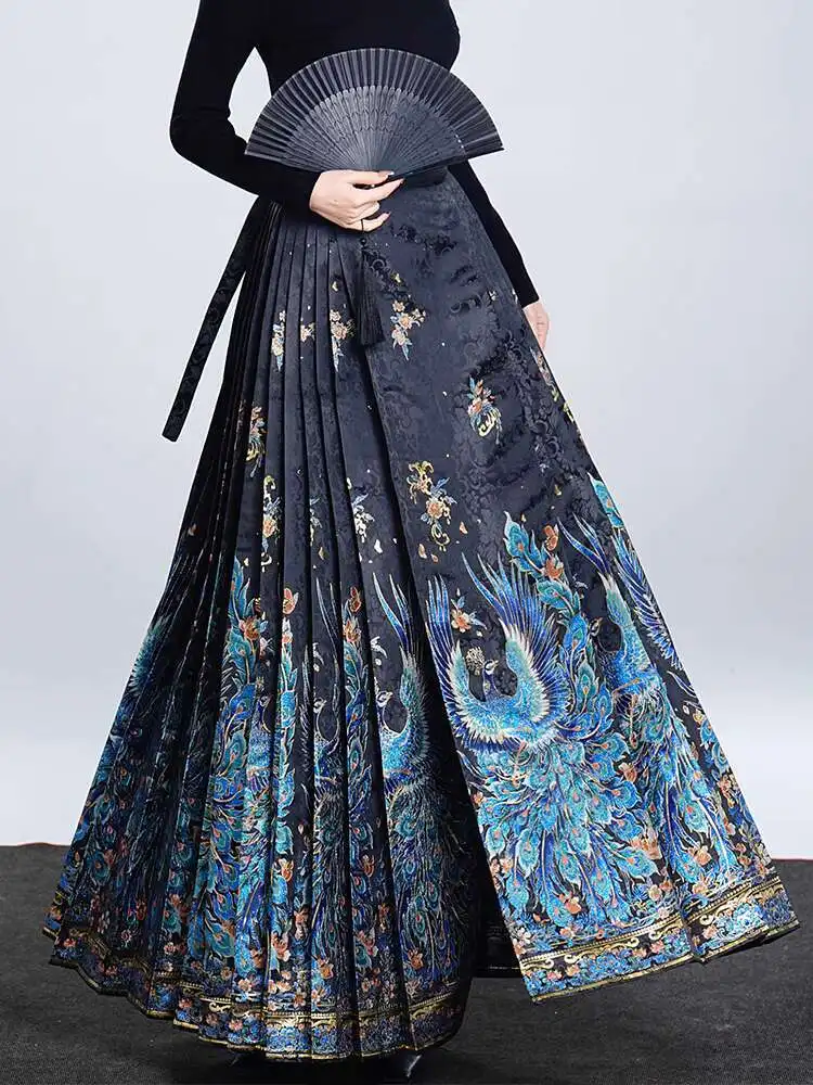 New Chinese Style National Style Han Elements Horse-face Skirt Womens fashion Year Of The Snake Heavy Industry Long Skirt