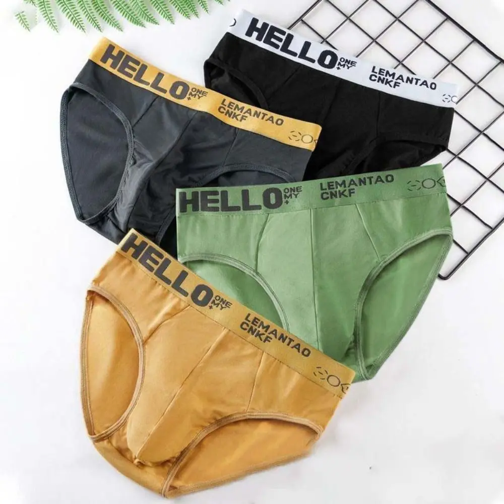 5PCS Comfortable Low Waist Men Thin Panties Male Lingerie Elastic Underwear for Men Briefs Letter Underpants Four Seasons