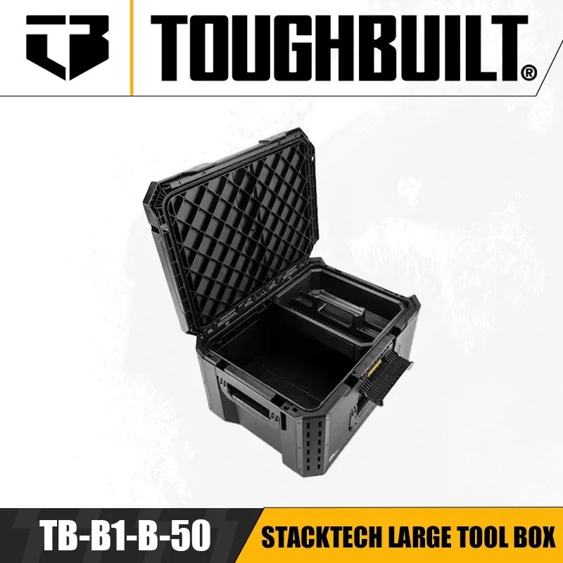 Caja de Herramientas grande de apilamiento, accesorios de herramientas, organizador de herramientas, combinación de apilamiento multifuncional, TB-B1-B-50 TOUGHBUILT StackTech