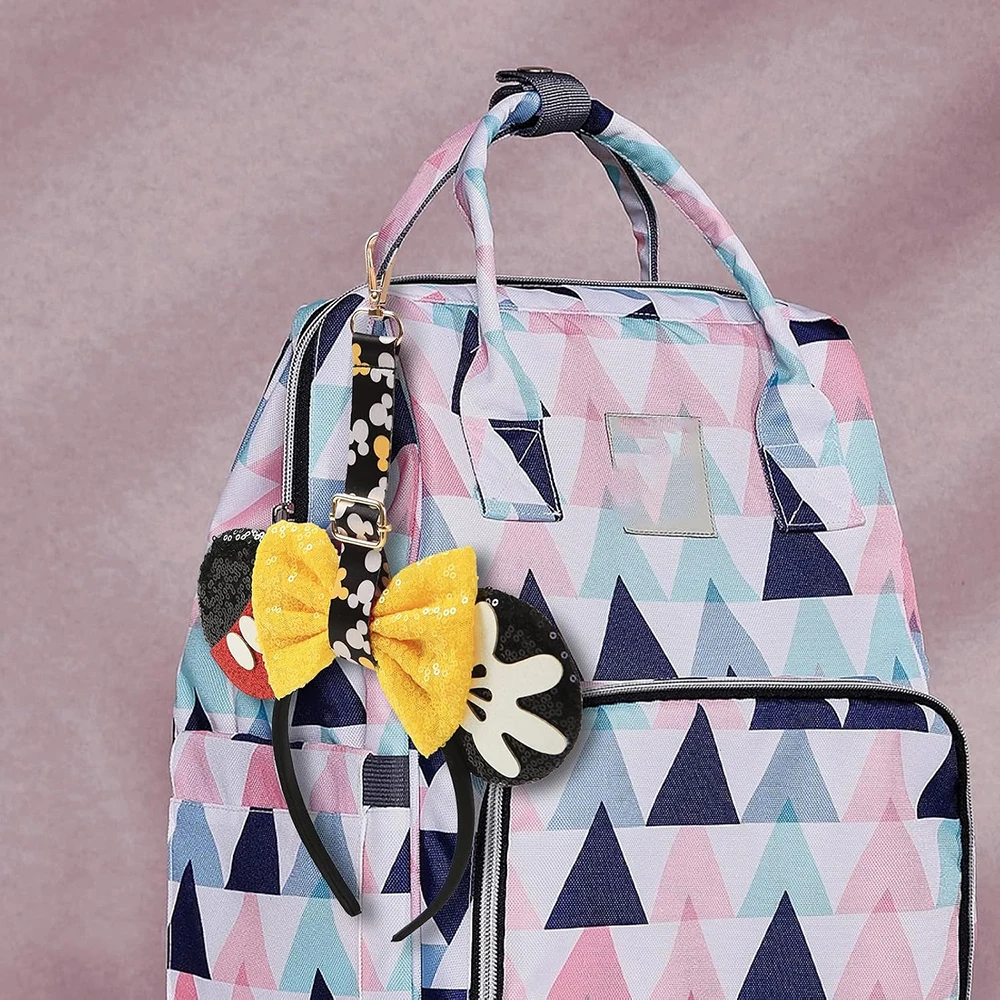 2er-Set Mausohren-Haarband-Aufbewahrungsanhänger für Rucksack, Tasche, Stirnbandhalter, Schlüsselband, Schlüsselanhänger, Reisezubehör, Hängedekoration – Detail 4