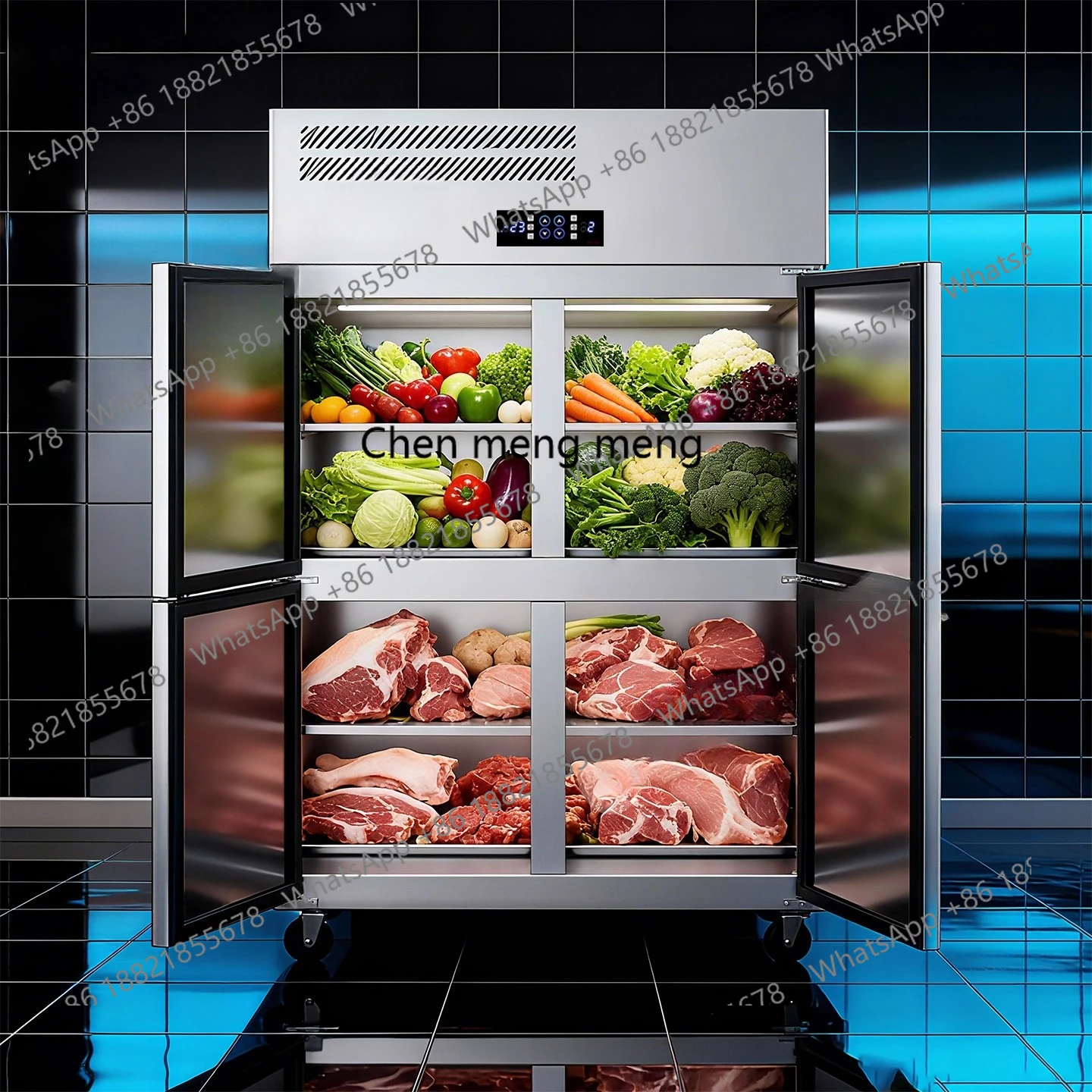 geladeira comercial congelada armário de manutenção fresca dupla finalidade vertical seis portas freezer grande capacidade