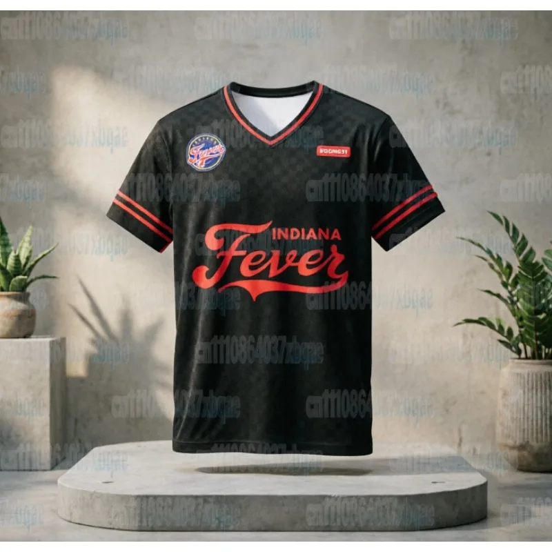 Indiana Fevers Football Jersey Summer Sports Quick Drying 3D Printed T-shirt Breathable Short Sleeved Family Streetwear