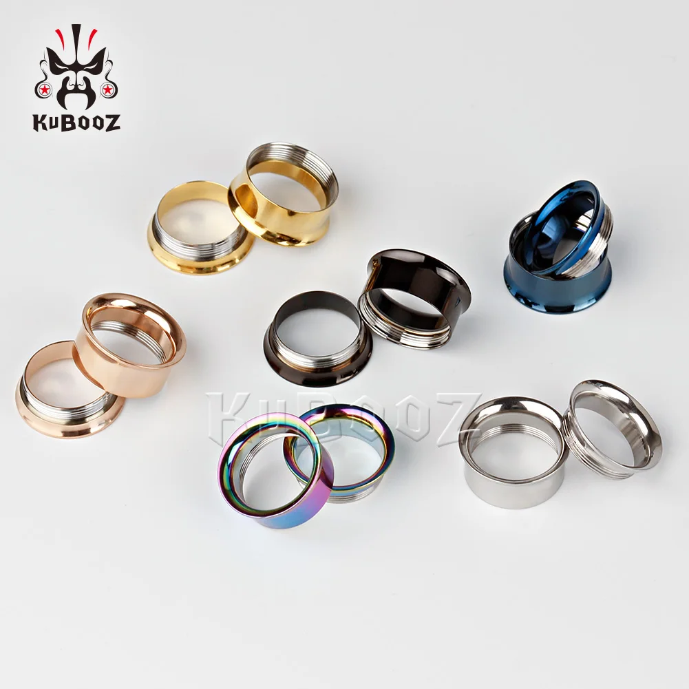 Wholesale Price 8 Colors Ear Tunnels Expanders Stainless Steel Plugs Piercing Body Jewelry Gauges 6mm-25mm 40PCS