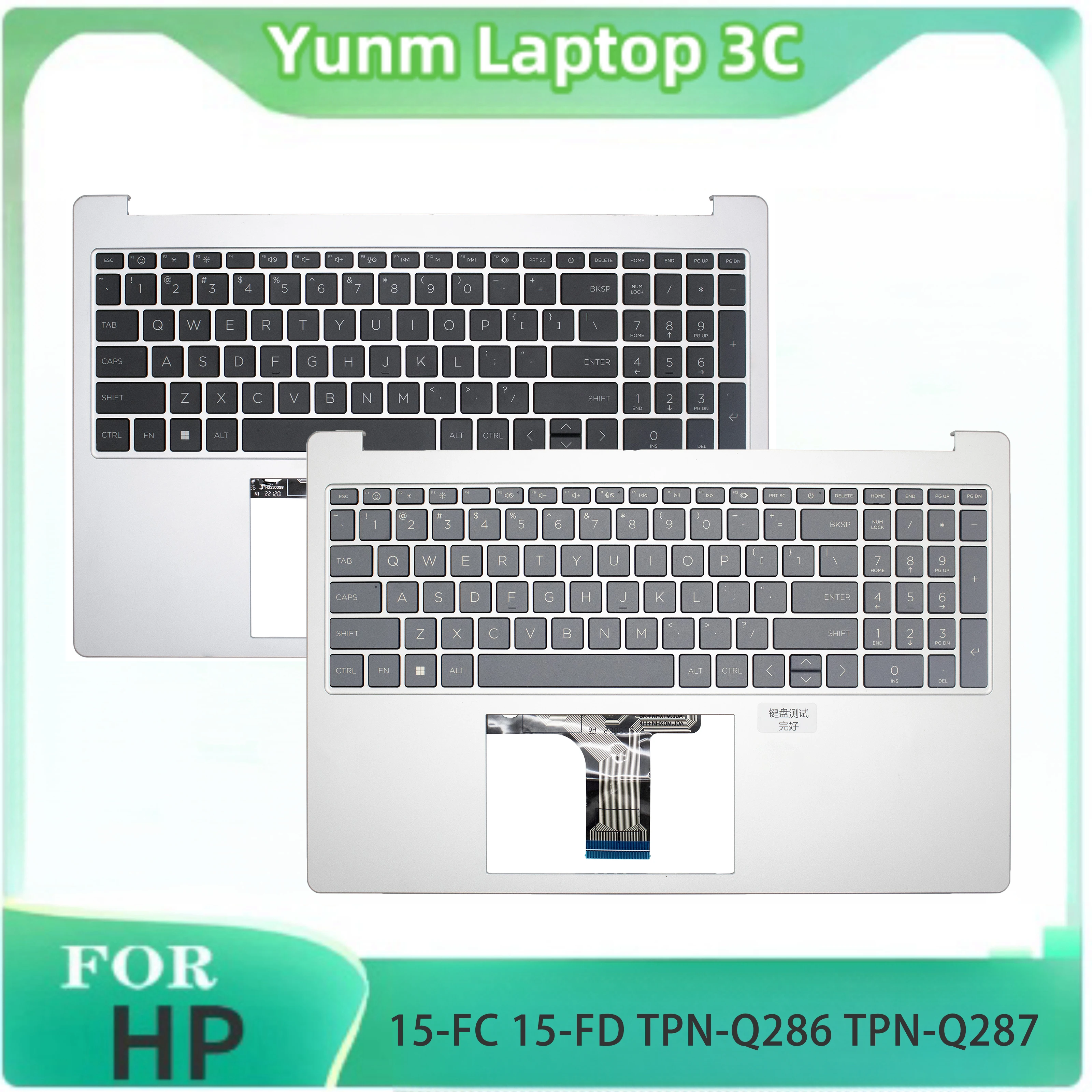 New For HP 15-FC 15-FD TPN-Q286 TPN-Q287 Laptop US Keyboard Palmrest Cover Upper Top Case Replacement N36752-001 NO Backlight