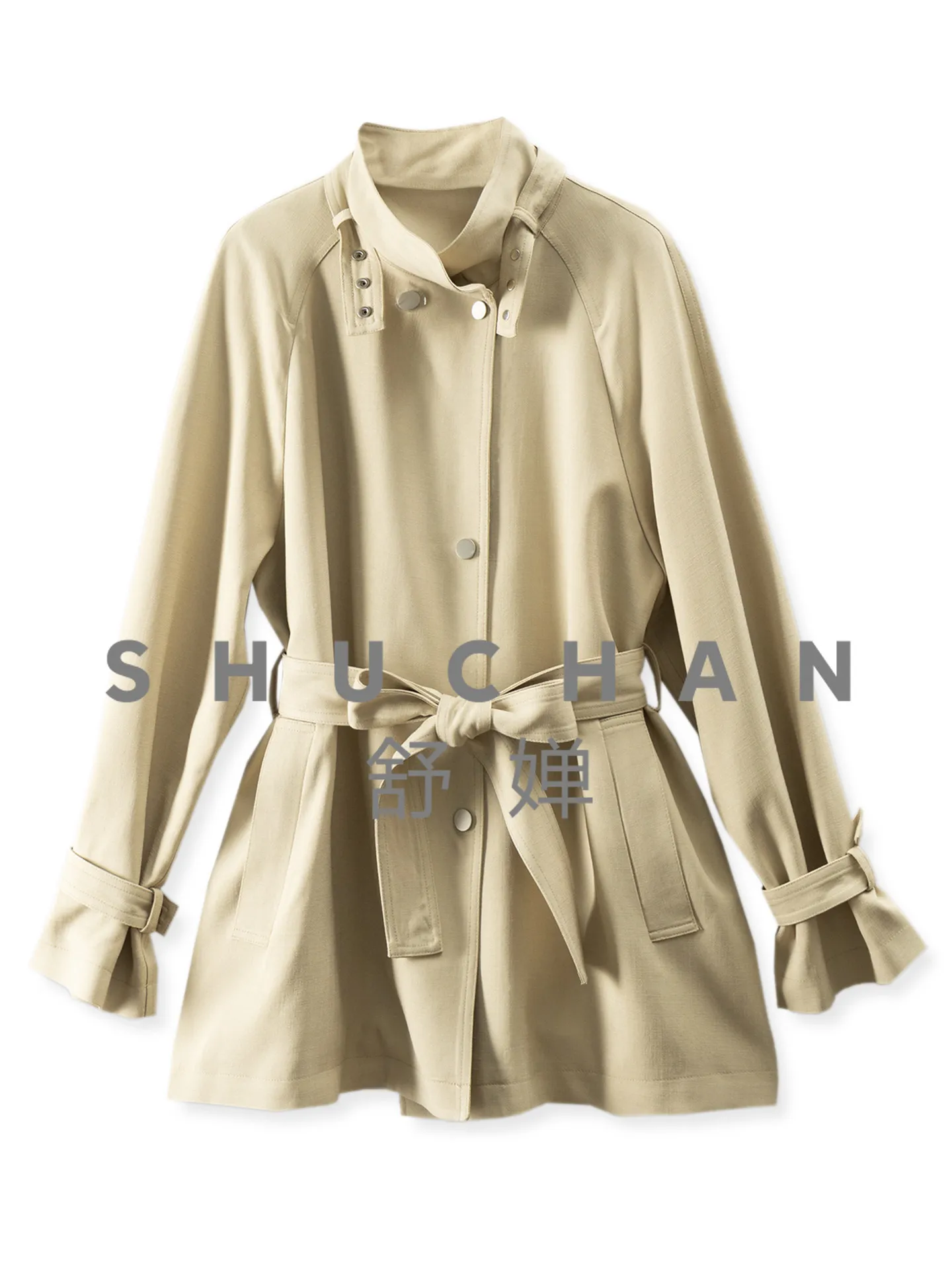 Fashion Acetic Acid Temperament Waist Trench Coat Women 34G3 Trench Coat for Women Casaco Feminino