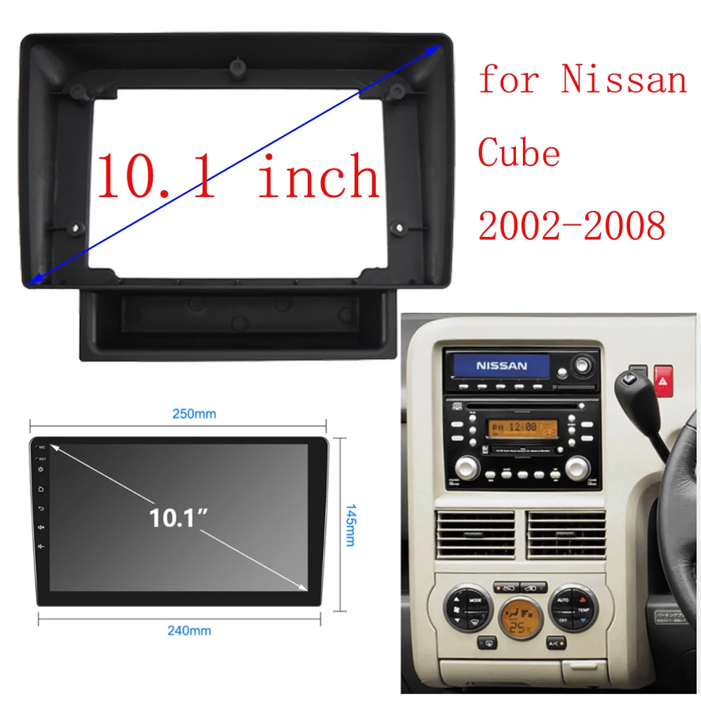 

10 Inch Car Frame Fascia Adapter Android Radio Dash Fitting Panel Kit For Nissan Cube 2002-2008