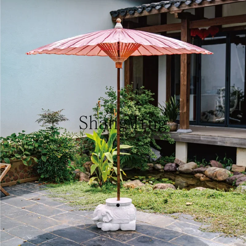 CL فناء حديقة المناظر الطبيعية في الهواء الطلق مظلة ورق زيتي في الهواء الطلق فيلا زن مظلة شمسية الرجعية #4