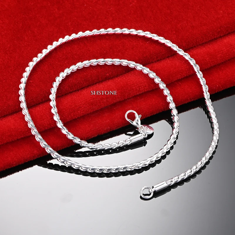

Simple 925 Sterling Silver 20 Inch 4mm Snake Chain Necklaces For Women Men Fashion Party Wedding Charm Jewelry Birthday Gift