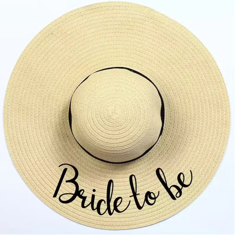 Bride to be Just Married Honeymoon summer Beach sun Hat Destination Wedding bridal shower Bachelorette Hen party decoration gift