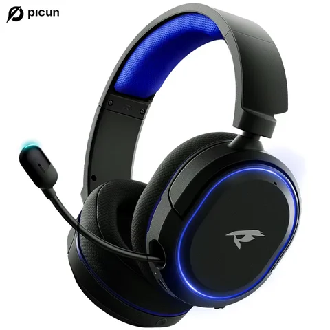 Picun G2 Wireless Gaming Headset Bluetooth 5.3 2.4G Headphones 7.1 Surround 5ms Low Latency ENC Mic for PC PS4 PS5 Phone Switch