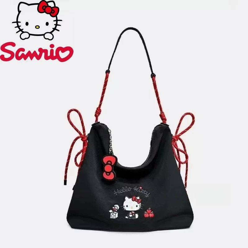 Sanrio Hello Kitty New Women's Shoulder Bag Fashion Women's Handbag Embroidery Women's Tote Bag Large Capacity Holiday Gifts