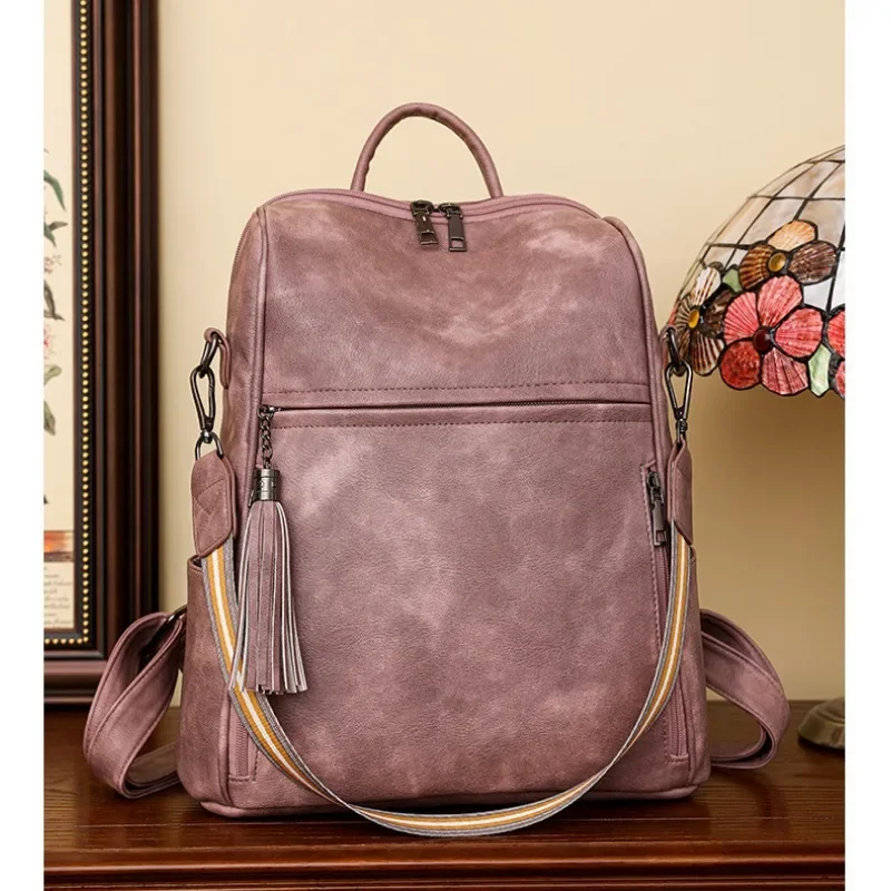 New Retro Casual Backpack Multi-functional Large Capacity Shoulder Messenger Bag Purse for Women Designer Ladies Shoulder Bag