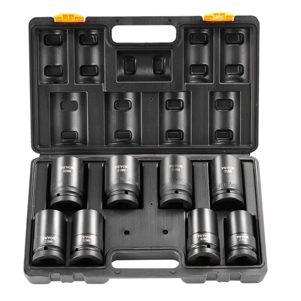 

Impact Sockets Set 8pcs 6-Point 1" Drive Bit Ratchet Tool Kit for Case