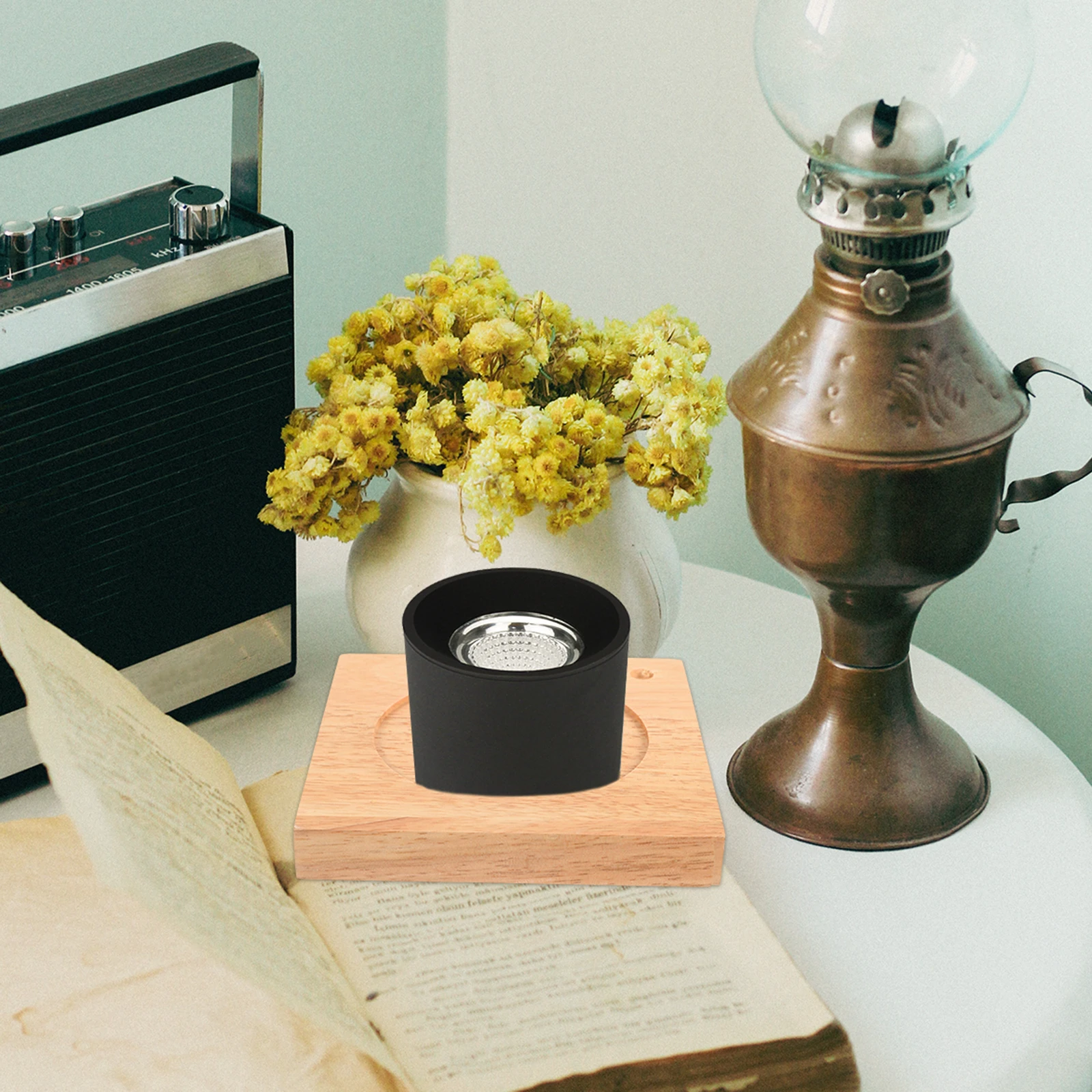 

Wooden Table Lamp Square Decorative Desk Light For Home Bedroom Living Room Durable Wood Base Simple Design Table Light Base For