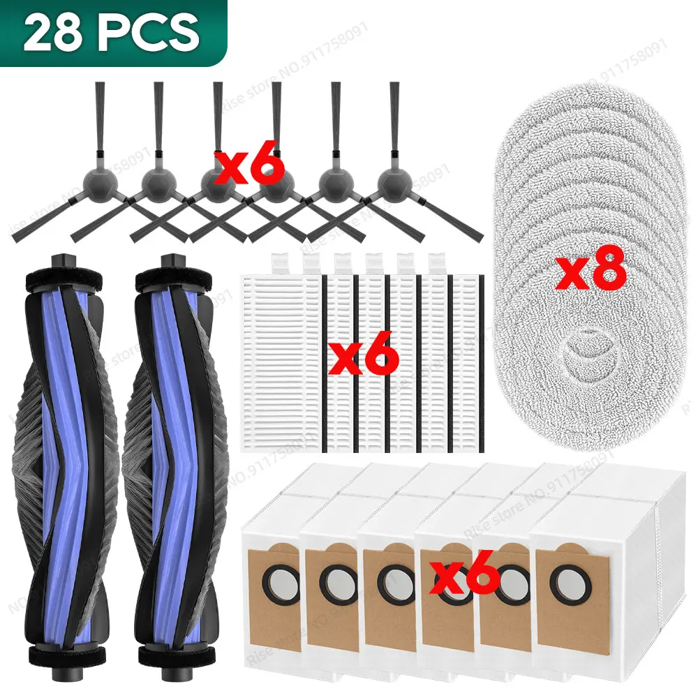 Kompatibel für Lefant M3 / M3 MAX / M3L Zubehör Hauptbürste Filter Mopp Tuch Staubbeutel Ersatzteile